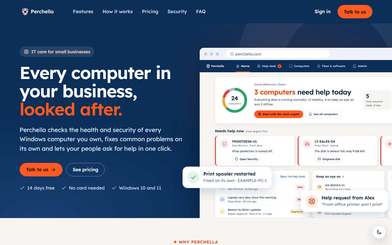 Perchella — screenshot